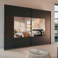 Rauch Barea 271cm 2 Door Mirror Sliding Wardrobe - Metallic Grey and Atlantic Dark Oak
