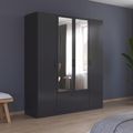 Rauch Bari 181cm 4 Door Combi Wardrobe - Metallic Grey