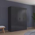 Rauch Bari 181cm 4 Door Wardrobe - Metallic Grey