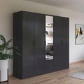 Rauch Bari 226cm 5 Door Combi Wardrobe - Metallic Grey