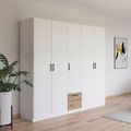 Rauch Bari 226cm 5 Door Wardrobe - Alpine White and Artisan Oak