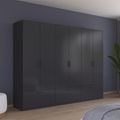 Rauch Bari 271cm 6 Door Wardrobe with Drawers - Metallic Grey