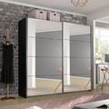 Rauch Belluno 226cm 2 Door Sliding Mirrored Wardrobe - Metallic Dark Grey