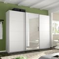 Rauch Belluno 271cm 3 Door Sliding Wardrobe with Mirror - Alpine White