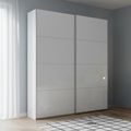 Beluga Extra Sliding Wardrobe - 137cm - 2 Door - Alpine White & White High Gloss
