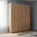 Beluga Extra Sliding Wardrobe - 137cm - 2 Door - Artisan Oak
