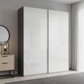 Beluga Extra Sliding Wardrobe - 137cm - 2 Door - Graphite & White High Gloss