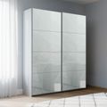 Rauch Beluga Extra 137cm 2 Door Sliding Wardrobe - Silk Grey and Silk Grey Glass