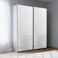Rauch Beluga Extra 137cm 2 Door Sliding Wardrobe - Silk Grey and White Glass
