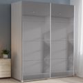 Rauch Beluga Extra 181cm 2 Door Sliding Grey Mirrored Wardrobe - Alpine White