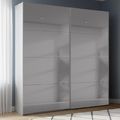 Rauch Beluga Extra 181cm 2 Door Sliding Grey Mirrored Wardrobe - Silk Grey