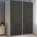 Rauch Beluga Extra 181cm 2 Door Sliding Wardrobe - Alpine White and Basalt Glass