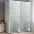 Rauch Beluga Extra 181cm 2 Door Sliding Wardrobe - Alpine White and Silk Grey Glass