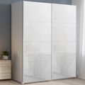 Rauch Beluga Extra 181cm 2 Door Sliding Wardrobe - Alpine White and White Glass