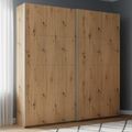Beluga Extra Sliding Wardrobe - 181cm - 2 Door - Artisan Oak