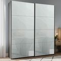 Rauch Beluga Extra 181cm 2 Door Sliding Wardrobe - Graphite and Silk Grey Glass