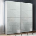 Rauch Beluga Extra 181cm 2 Door Sliding Wardrobe - Silk Grey and Silk Grey Glass