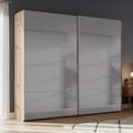 Rauch Beluga Extra 226cm 2 Door Sliding Grey Mirrored Wardrobe - Artisan Oak