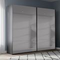 Rauch Beluga Extra 226cm 2 Door Sliding Grey Mirrored Wardrobe - Graphite