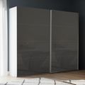 Rauch Beluga Extra 226cm 2 Door Sliding Wardrobe - Alpine White and Basalt Glass