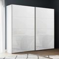 Rauch Beluga Extra 226cm 2 Door Sliding Wardrobe - Alpine White and White Glass