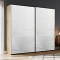 Rauch Beluga Extra 226cm 2 Door Sliding Wardrobe - Artisan Oak and White Glass