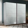 Rauch Beluga Extra 226cm 2 Door Sliding Wardrobe - Silk Grey and Silk Grey Glass