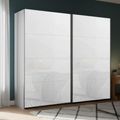 Rauch Beluga Extra 226cm 2 Door Sliding Wardrobe - Silk Grey and White Glass