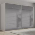 Rauch Beluga Extra 271cm 2 Door Sliding Grey Mirrored Wardrobe - Alpine White