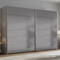 Rauch Beluga Extra 271cm 2 Door Sliding Grey Mirrored Wardrobe - Silk Grey