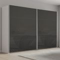 Rauch Beluga Extra 271cm 2 Door Sliding Wardrobe - Alpine White and Basalt Glass