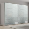 Rauch Beluga Extra 271cm 2 Door Sliding Wardrobe - Alpine White and Silk Grey Glass