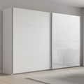 Rauch Beluga Extra 271cm 2 Door Sliding Wardrobe - Alpine White and White Glass