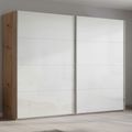 Beluga Extra Sliding Wardrobe - 271cm - 2 Door - Artisan Oak & White High Gloss