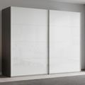 Beluga Extra Sliding Wardrobe - 271cm - 2 Door - Graphite & White High Gloss