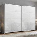 Rauch Beluga Extra 271cm 2 Door Sliding Wardrobe - Silk Grey and White Glass