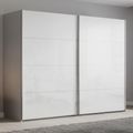 Beluga Extra Sliding Wardrobe - 271cm - 2 Door - Silk Grey & White High Gloss