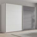 Rauch Beluga Extra 271cm 2 Door Sliding Wardrobe with Grey Mirror - Alpine White