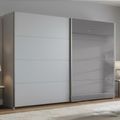 Rauch Beluga Extra 271cm 2 Door Sliding Wardrobe with Grey Mirror - Silk Grey