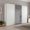 Rauch Beluga Extra 271cm 3 Door Sliding Wardrobe with Grey Mirror - Alpine White