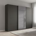 Rauch Beluga Extra 271cm 3 Door Sliding Wardrobe with Grey Mirror - Graphite