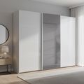 Rauch Beluga Extra 271cm 3 Door Sliding Wardrobe with Grey Mirror - Silk Grey