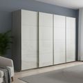 Beluga Extra Sliding Wardrobe - 271cm - 4 Door - Silk Grey & White High Gloss