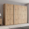 Beluga Extra Sliding Wardrobe - 316cm - 3 Door - Artisan Oak