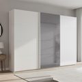 Rauch Beluga Extra 316cm 3 Door Sliding Wardrobe with Grey Mirror - Alpine White