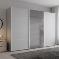 Rauch Beluga Extra 316cm 3 Door Sliding Wardrobe with Grey Mirror - Silk Grey