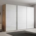 Beluga Extra Sliding Wardrobe - 361cm - 3 Door - Artisan Oak & White High Gloss