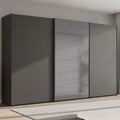 Rauch Beluga Extra 406cm 3 Door Sliding Wardrobe with Grey Mirror - Graphite