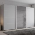 Rauch Beluga Extra 406cm 3 Door Sliding Wardrobe with Grey Mirror - Silk Grey