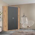 Rauch Celle Matt 117cm 2 Door Corner Wardrobe - Artisan Oak and Metallic Dark Grey
